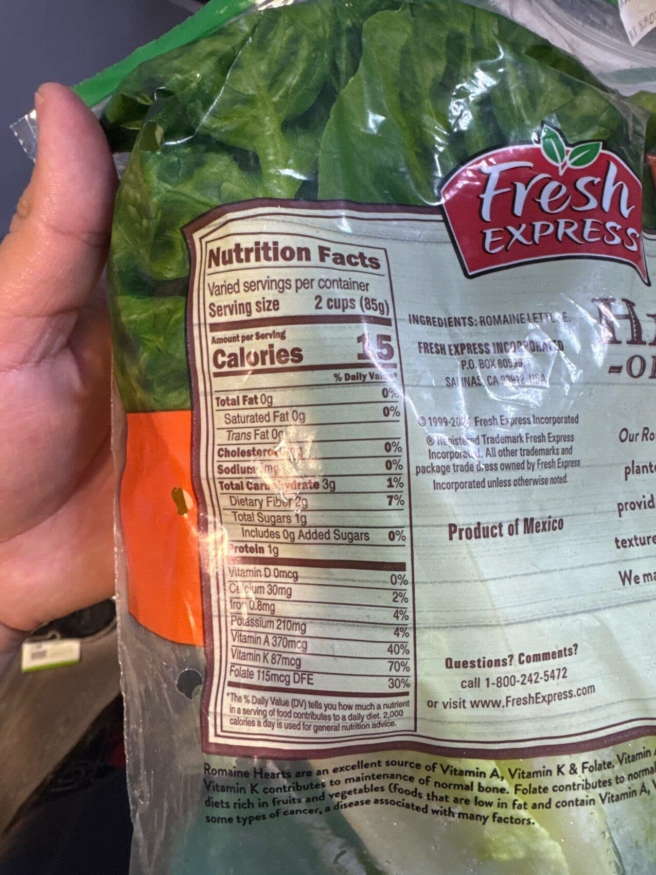 Fresh Express Incorporated Romaine Hearts packshot