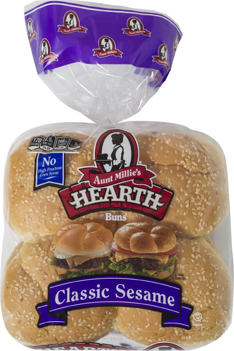 Aunt Millie's Classic Sesame Hamburger Buns packshot