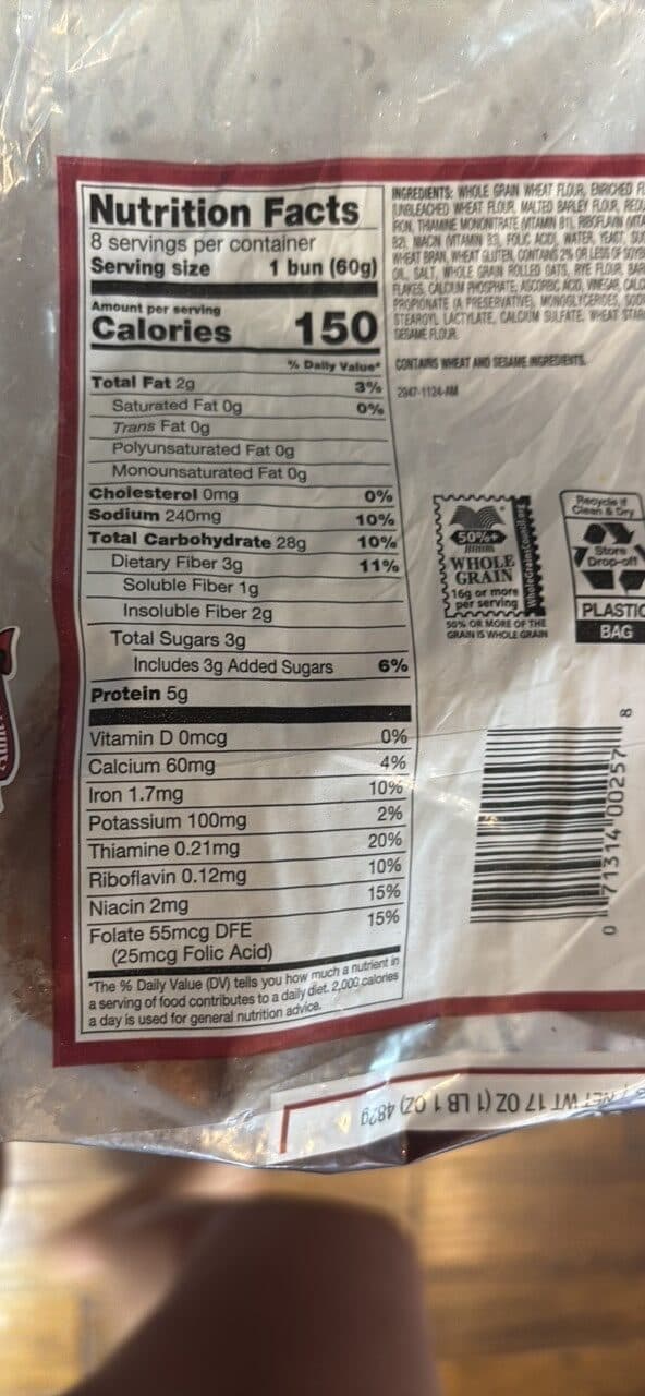 Aunt Millie's Hearth Buns Whole Grain packshot