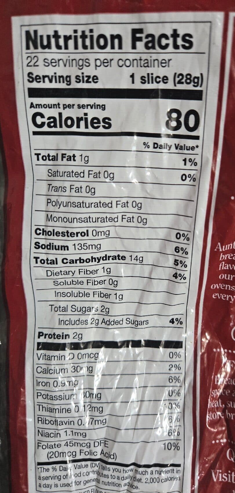 Aunt Millie's Honey Wheat Bread packshot