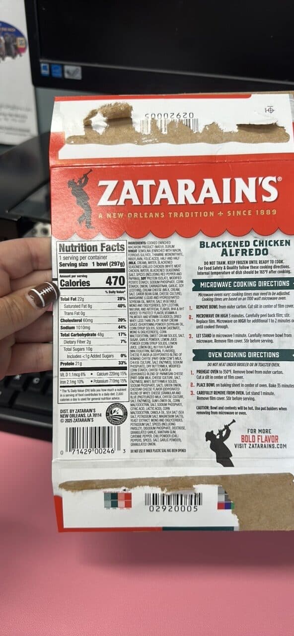 Zatarain's Blackened Chicken Alfredo packshot
