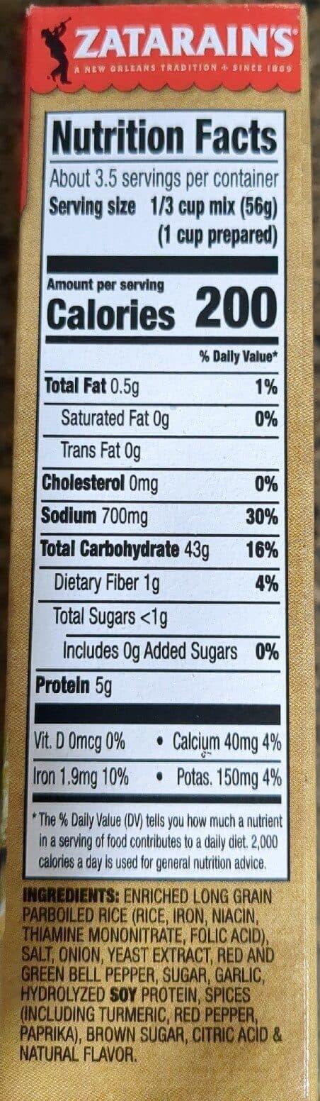 Zatarain's Yellow rice packshot