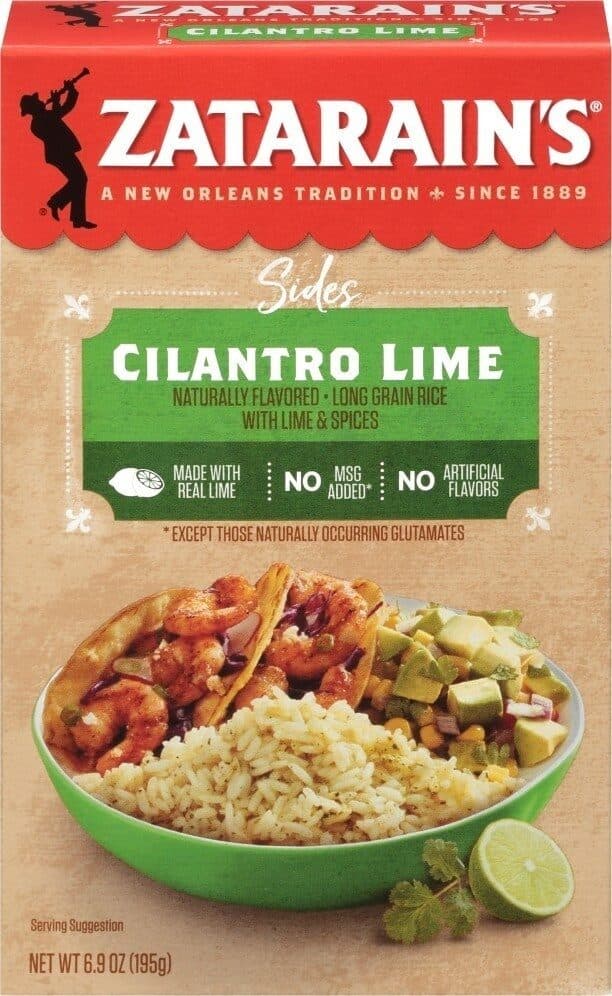 Zatarain's Cilantro Lime Long Grain Rice with Lime & Spices packshot