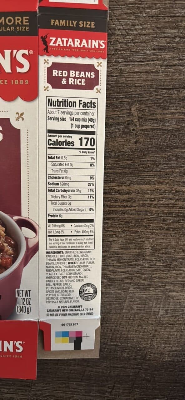 Zatarain's Red Beans & Rice packshot