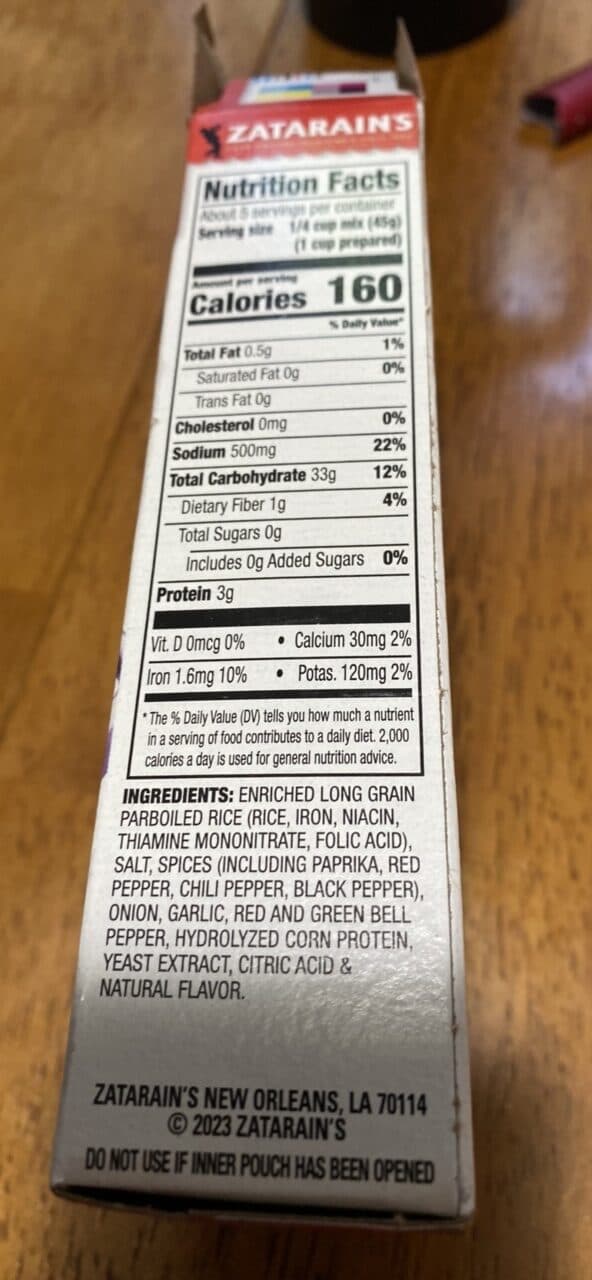 Zatarain's Jambalaya Long Grain Rice Mix with Vegetables & Spices packshot