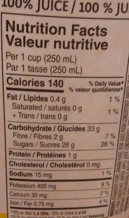 Bolthouse Farms STRAWBERRY BANANA 100% JUICE SMOOTHIE packshot