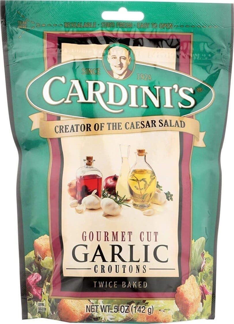 T. Marzetti Company Cardini gourmet croutons garlic packshot