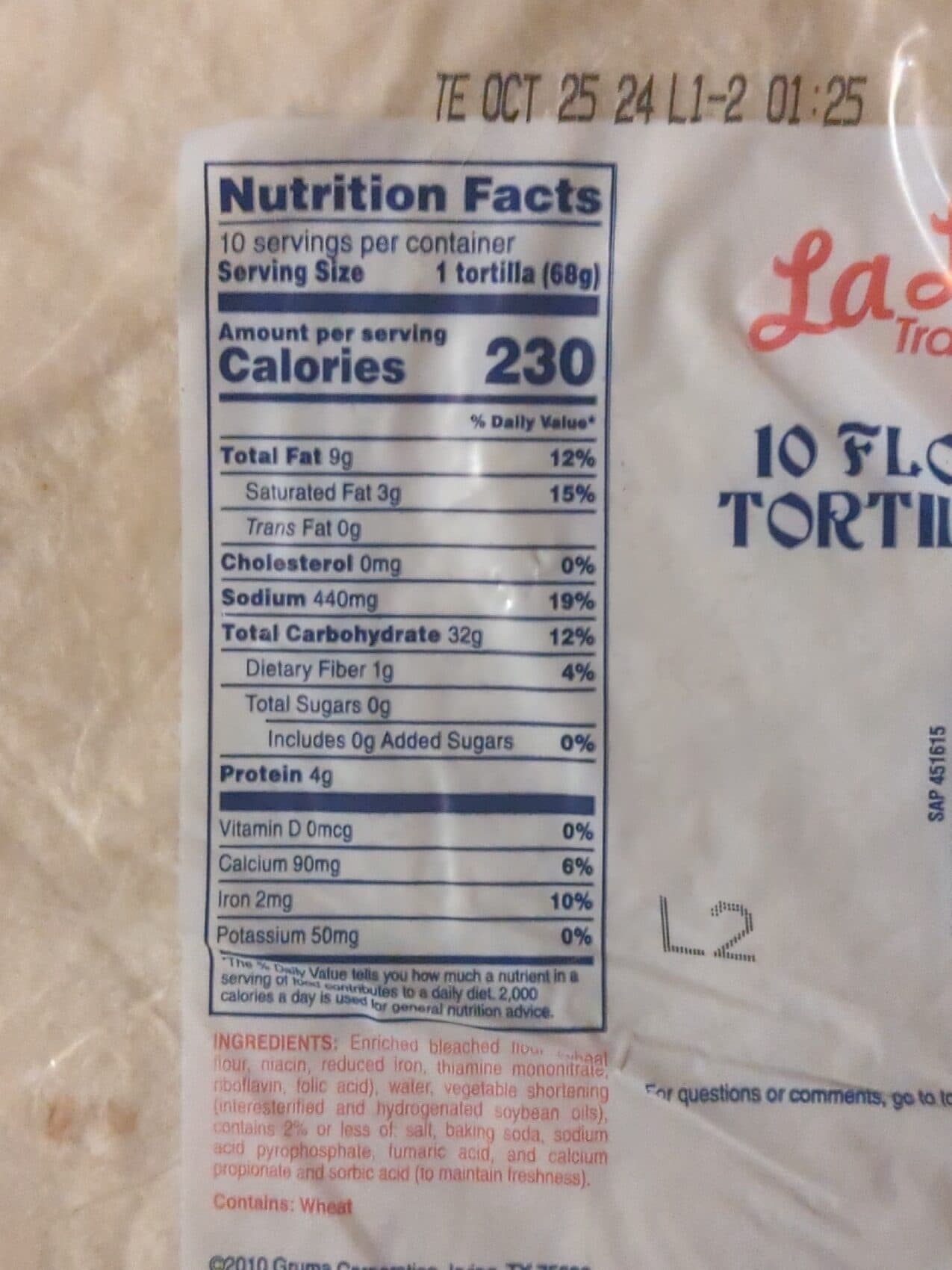 La La's Flour Tortillas packshot