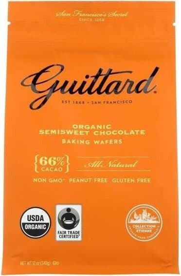 Guittard Chocolate Co. 7660FT Organic 66% Cacao Semisweet Chocolate Baking Wafers packshot