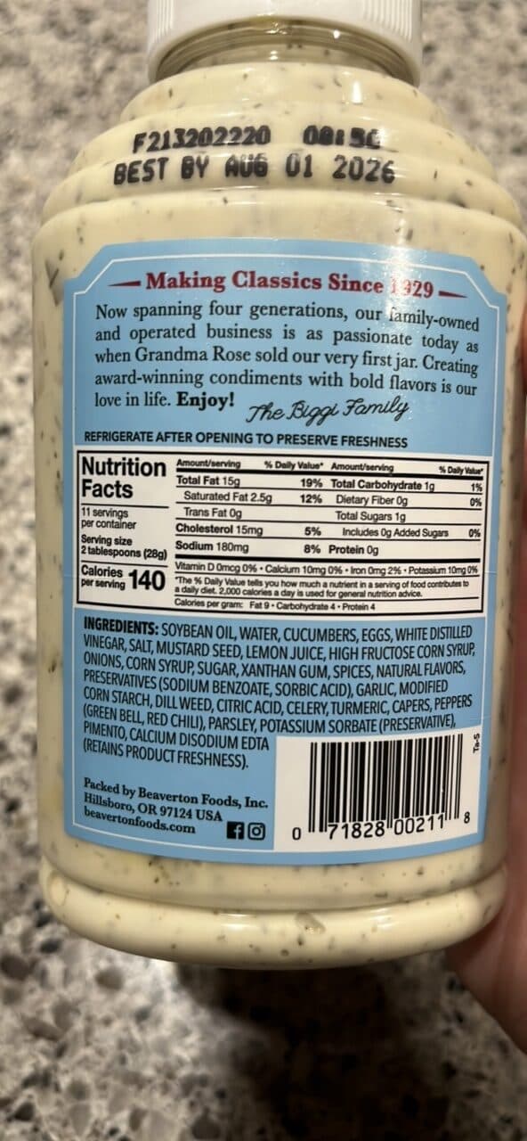 Beaver Tartar Sauce packshot
