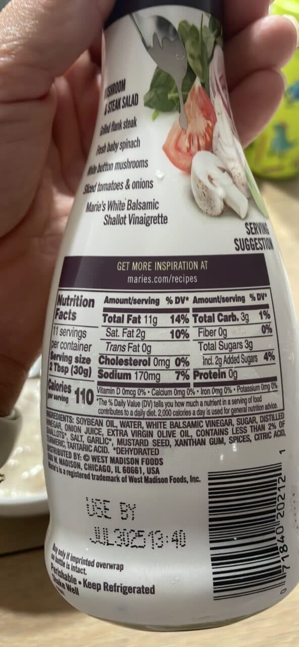 Marie's White Balsamic Shallot Vinaigrette packshot