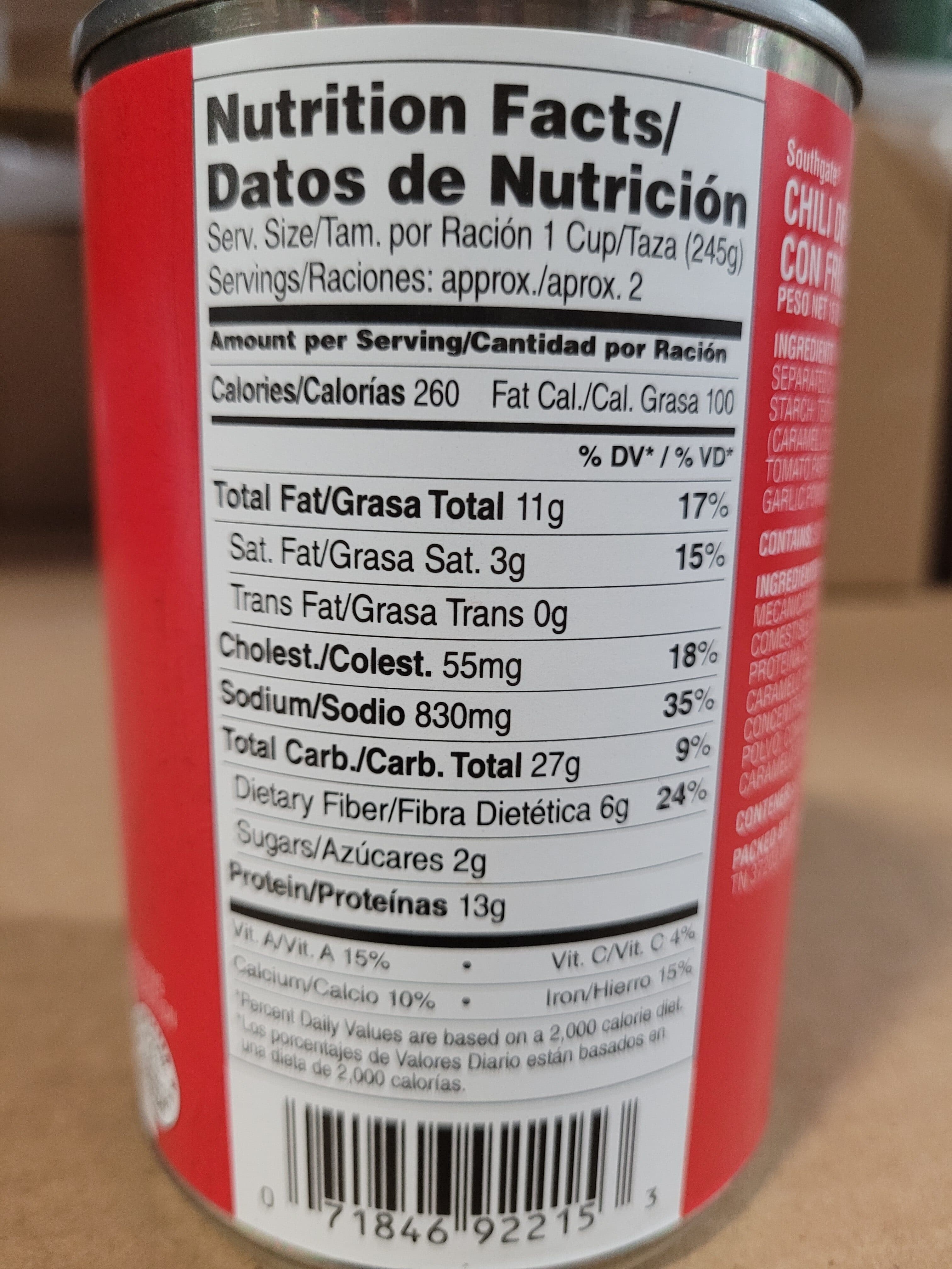 Southgate Southgate, chicken chili with beans! packshot