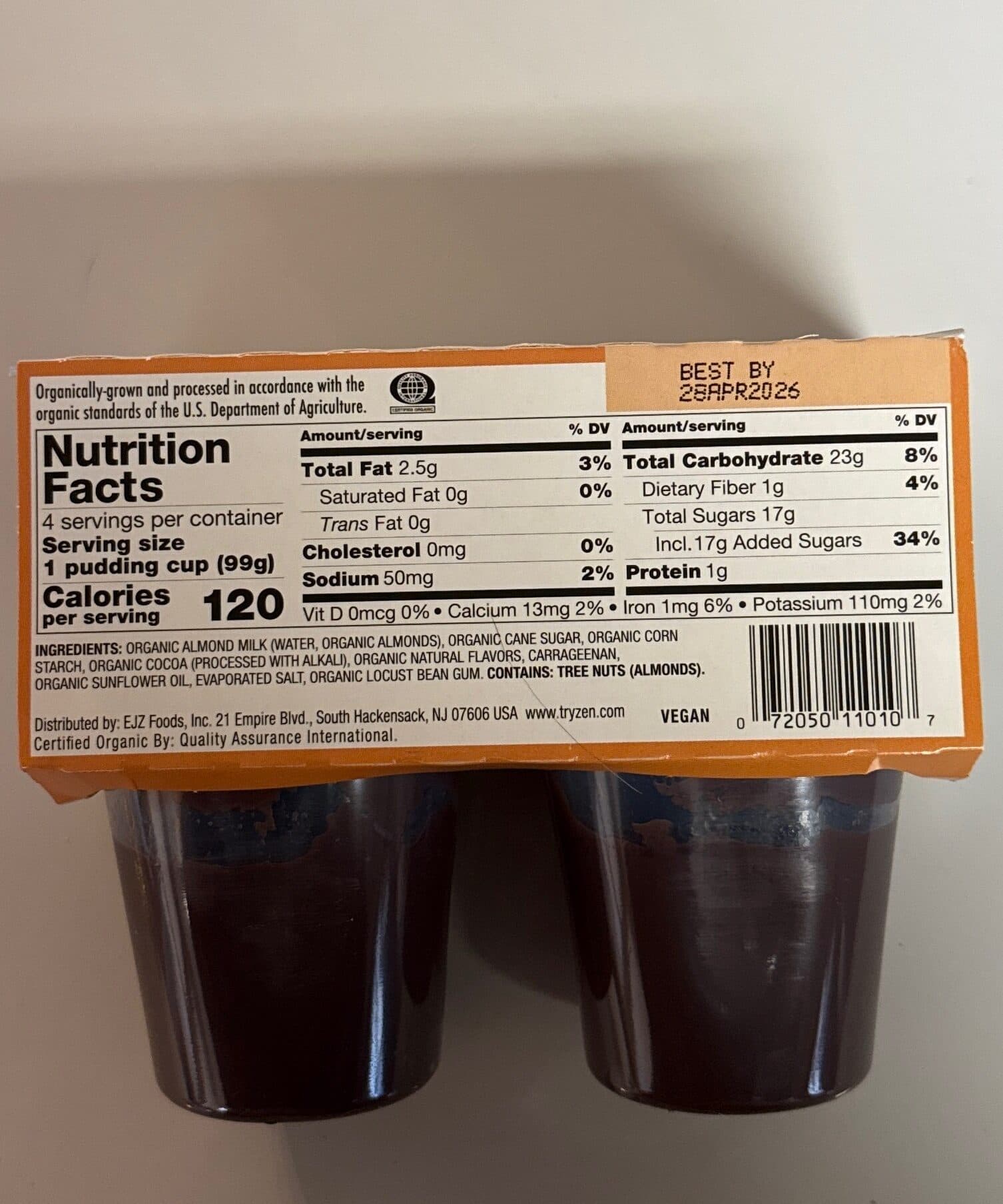 Zen Almondmilk Chocolate Pudding packshot