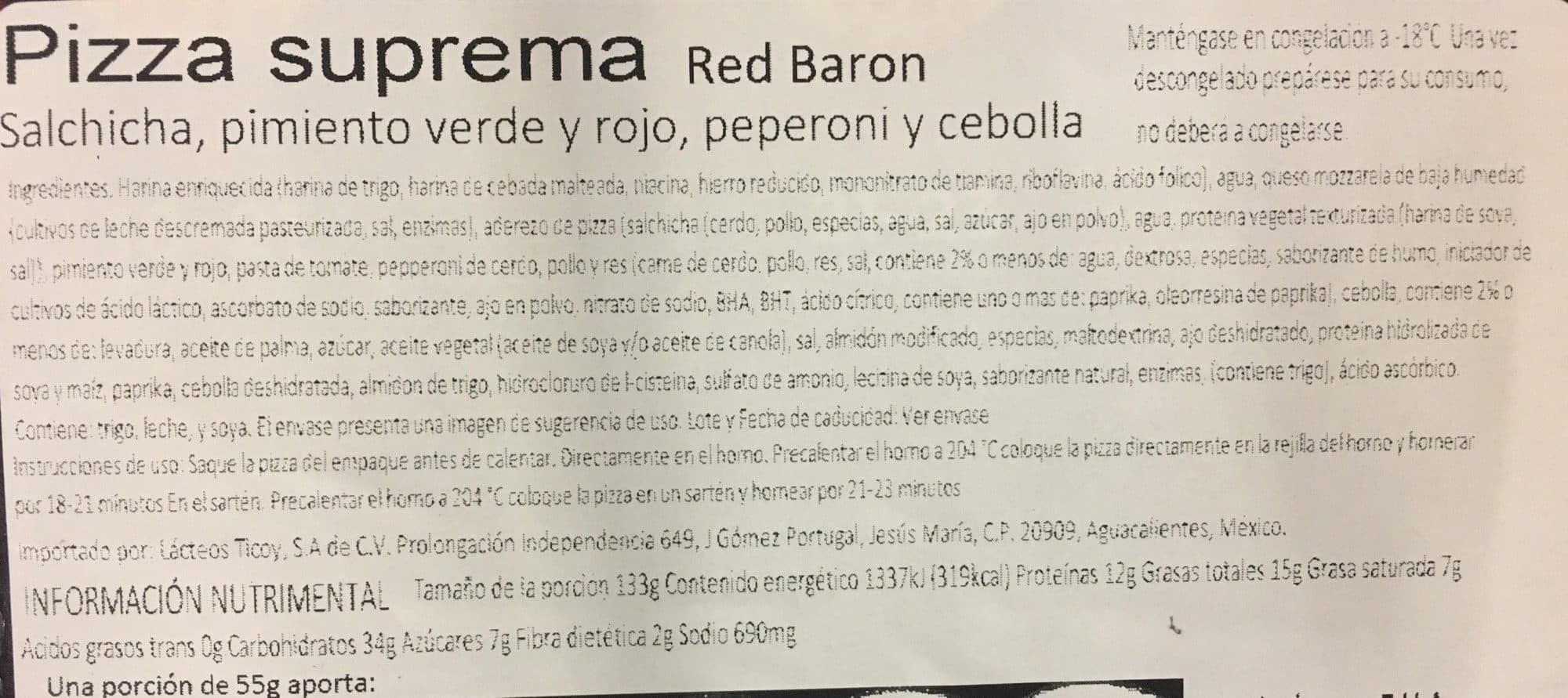 RED BARON SUPREME PIZZA packshot