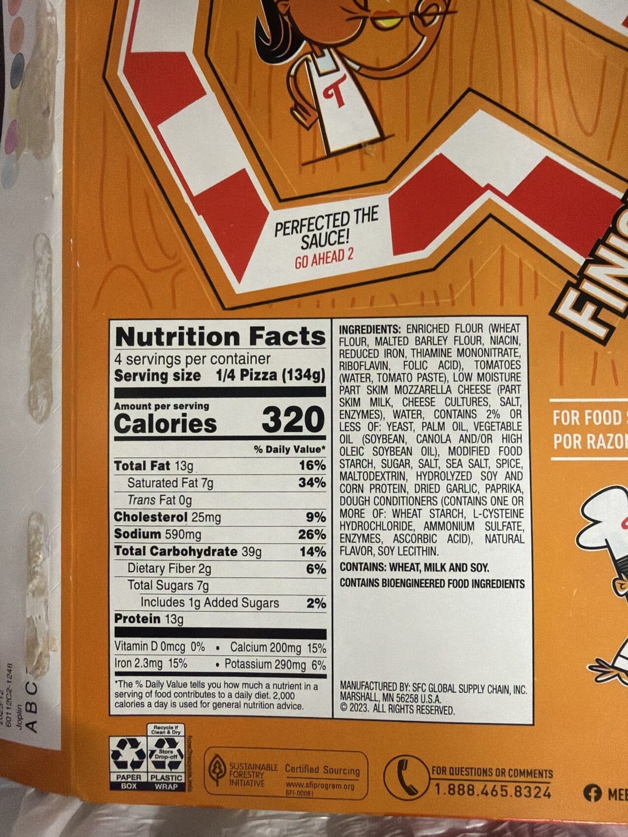 Tony's Cheese Pizza packshot