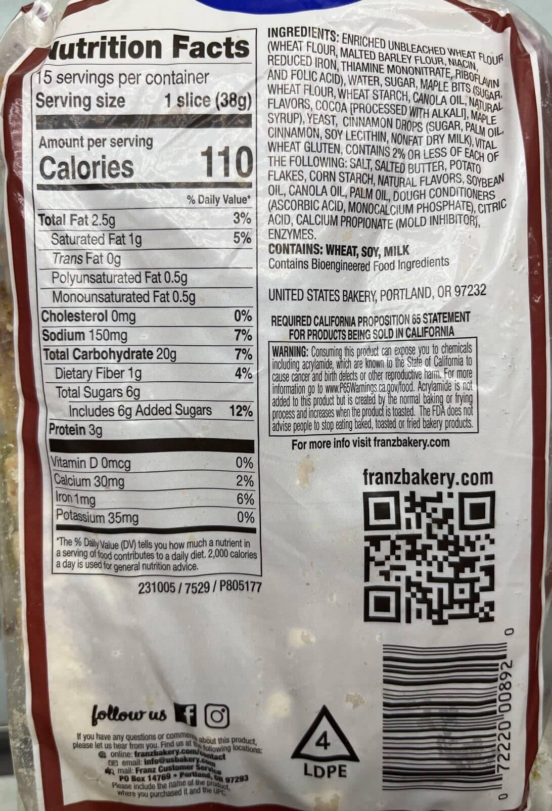 Franz Bread packshot