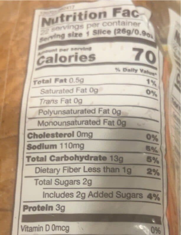 Natures Own Enriched Bread packshot