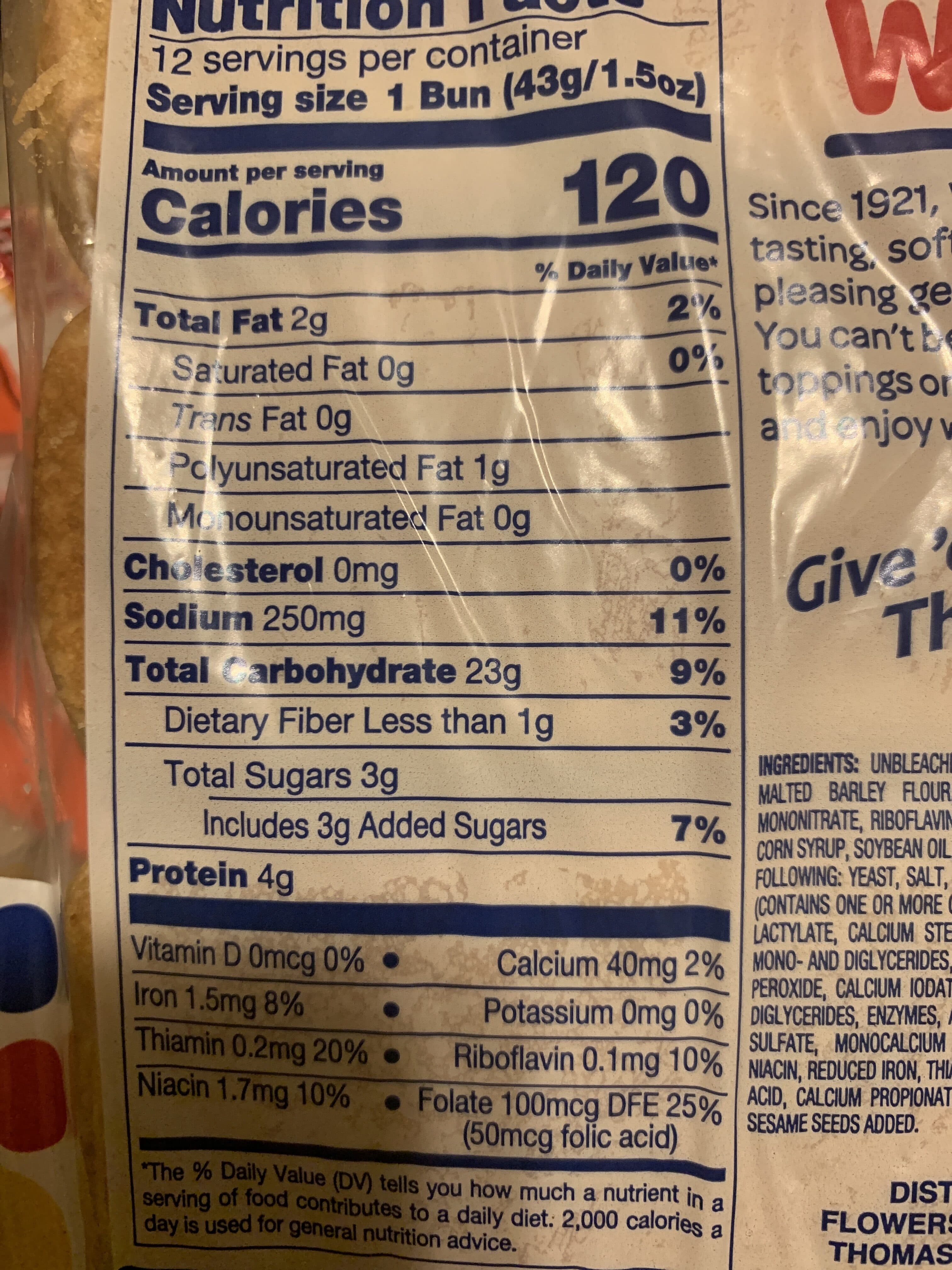 Wonder Classic Enriched Hot Dog Buns packshot