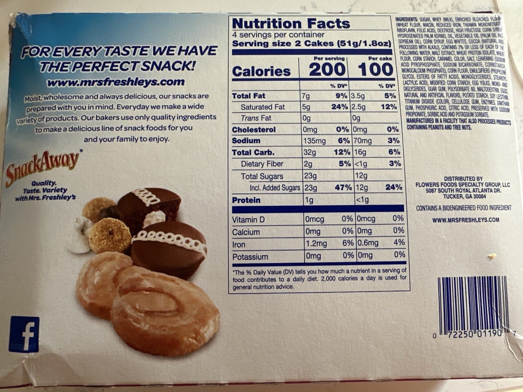 Mrs. Freshley's Chocolate flavored creme filled cakes swiss rolls packshot
