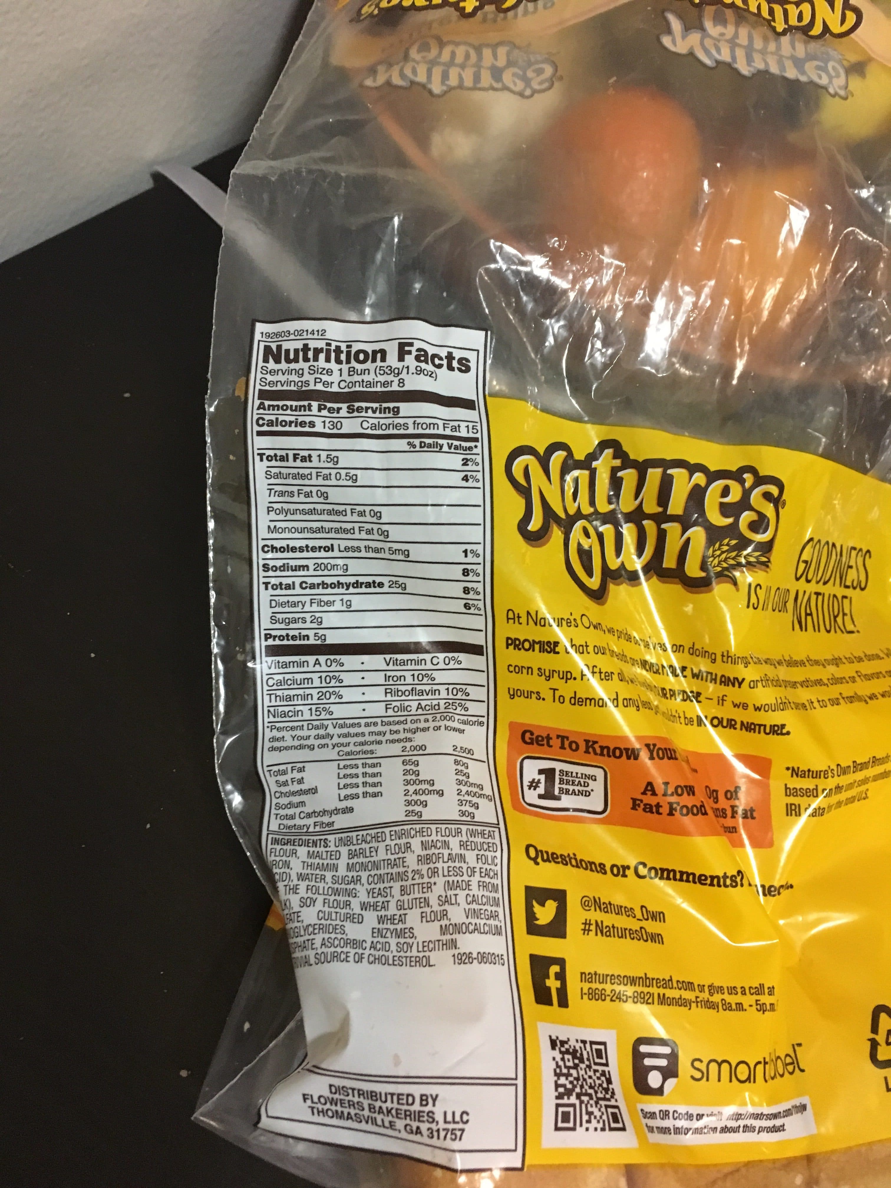 Nature's Own Hot Dog Butter Buns packshot