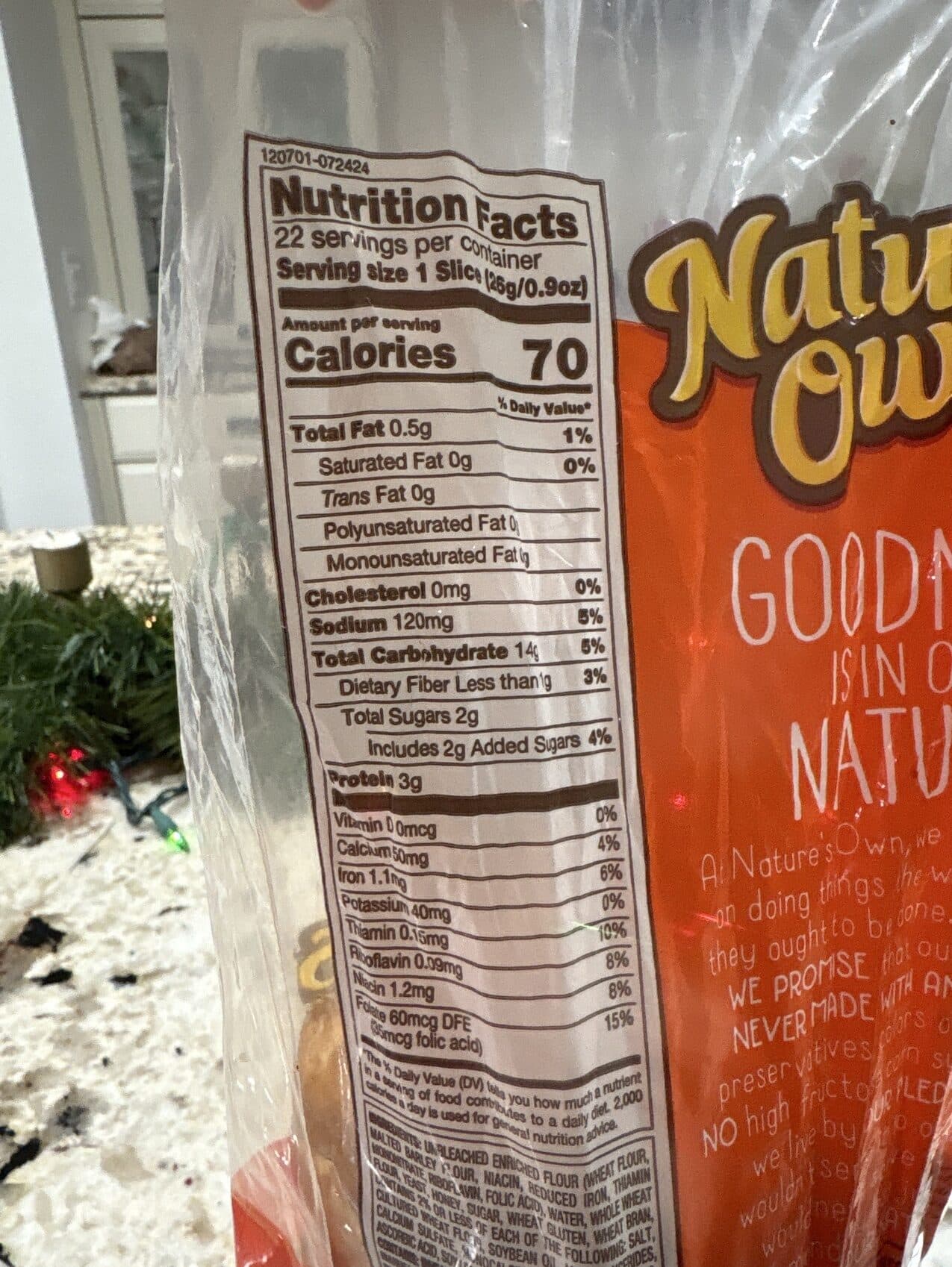 Nature's Own Honey Wheat Bread packshot