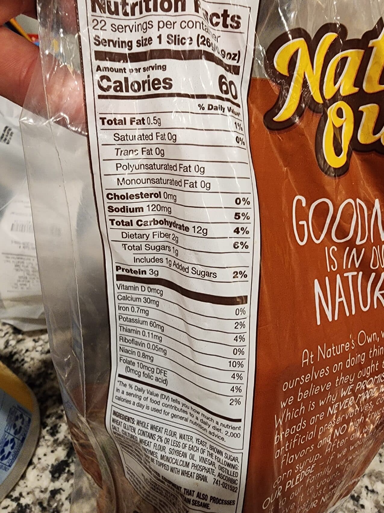 Nature's Own 100% Whole Wheat packshot