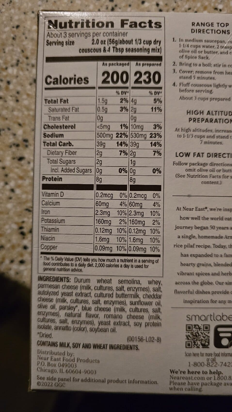 Near East Couscous Mix Parmesan packshot