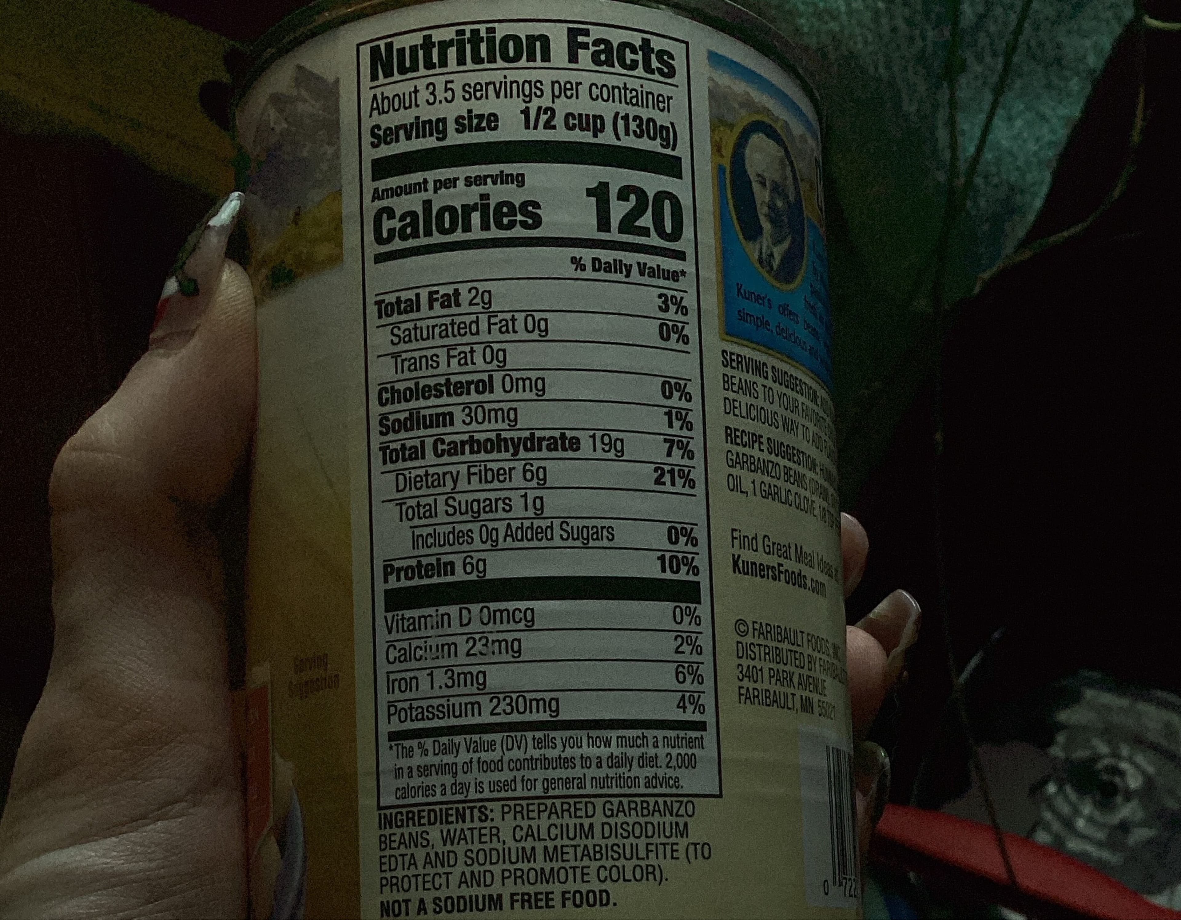 Kuner's Garbanzo beans packshot