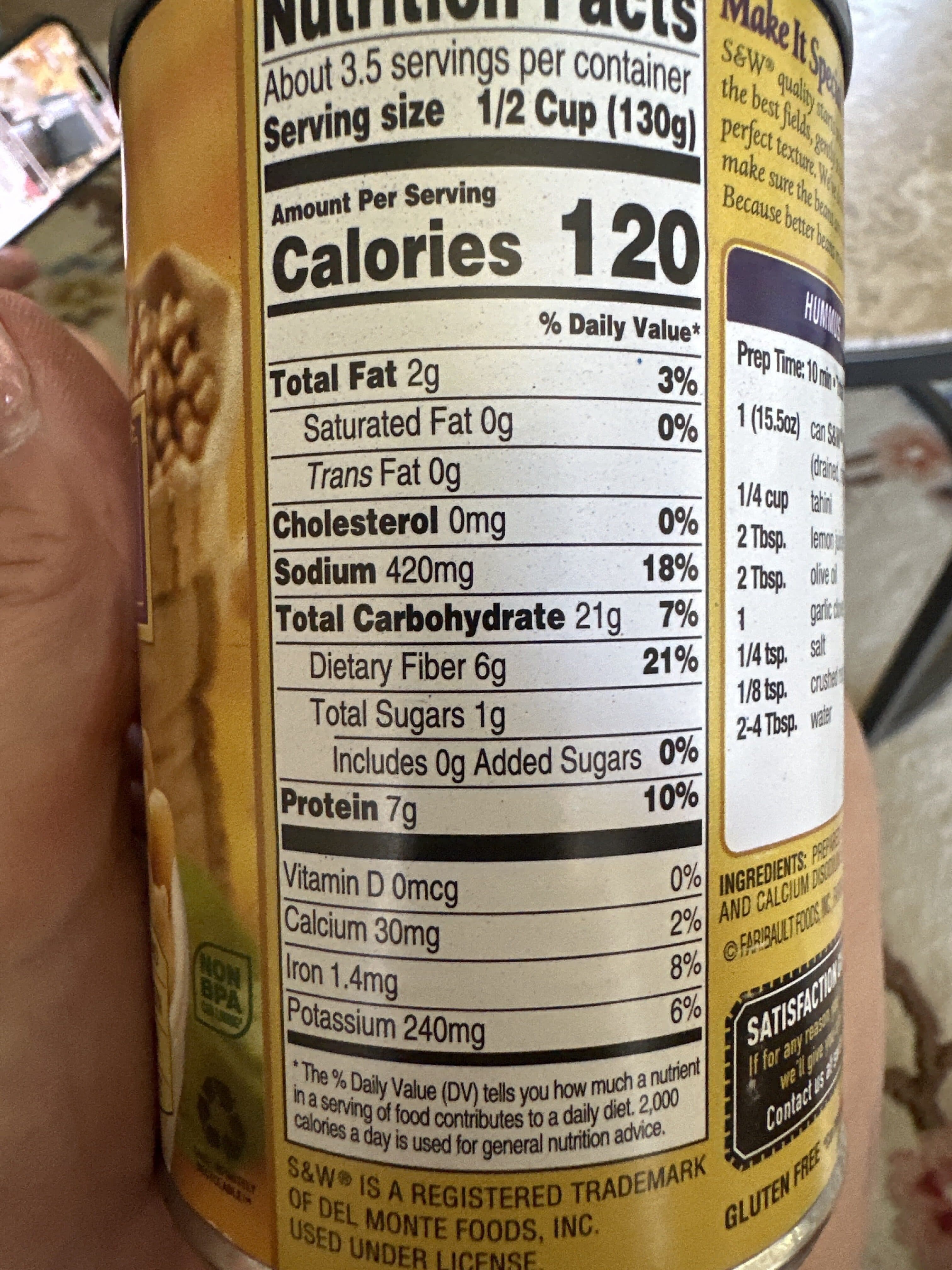 S&W Garbanzos Chick Peas packshot