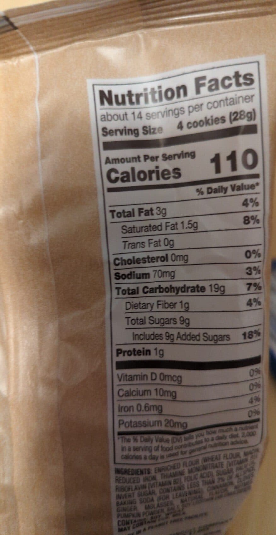 Stauffer's Pumpkin Spice Snaps packshot