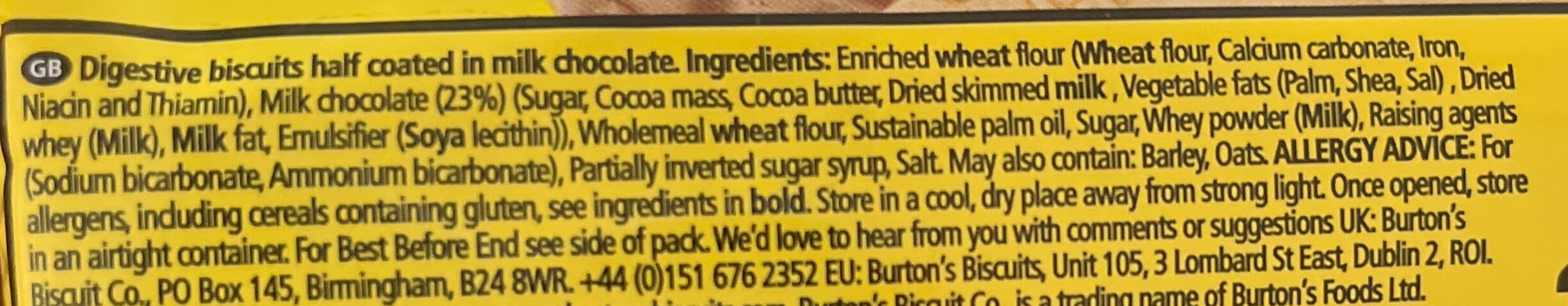 Lyons Biscuits Homeblest Milk Chocolate Digestives packshot