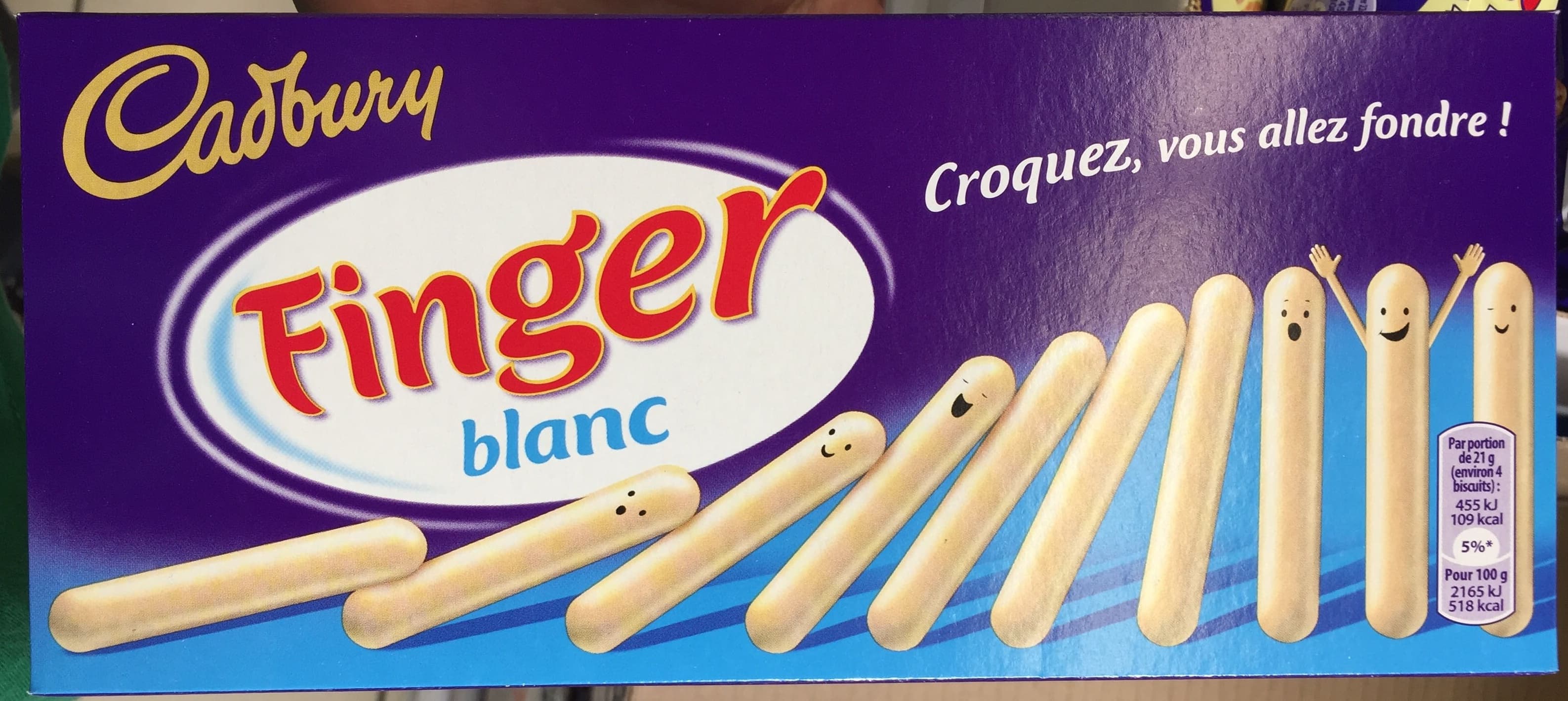 Cadbury Finger blanc packshot