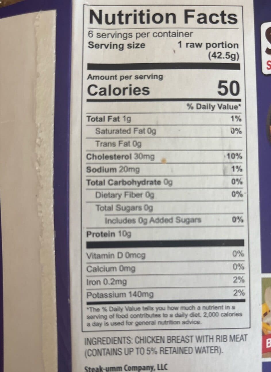 Steak-Umm Company Llc Chicken Breast Sandwich Steaks Formed And Thinly Sliced packshot
