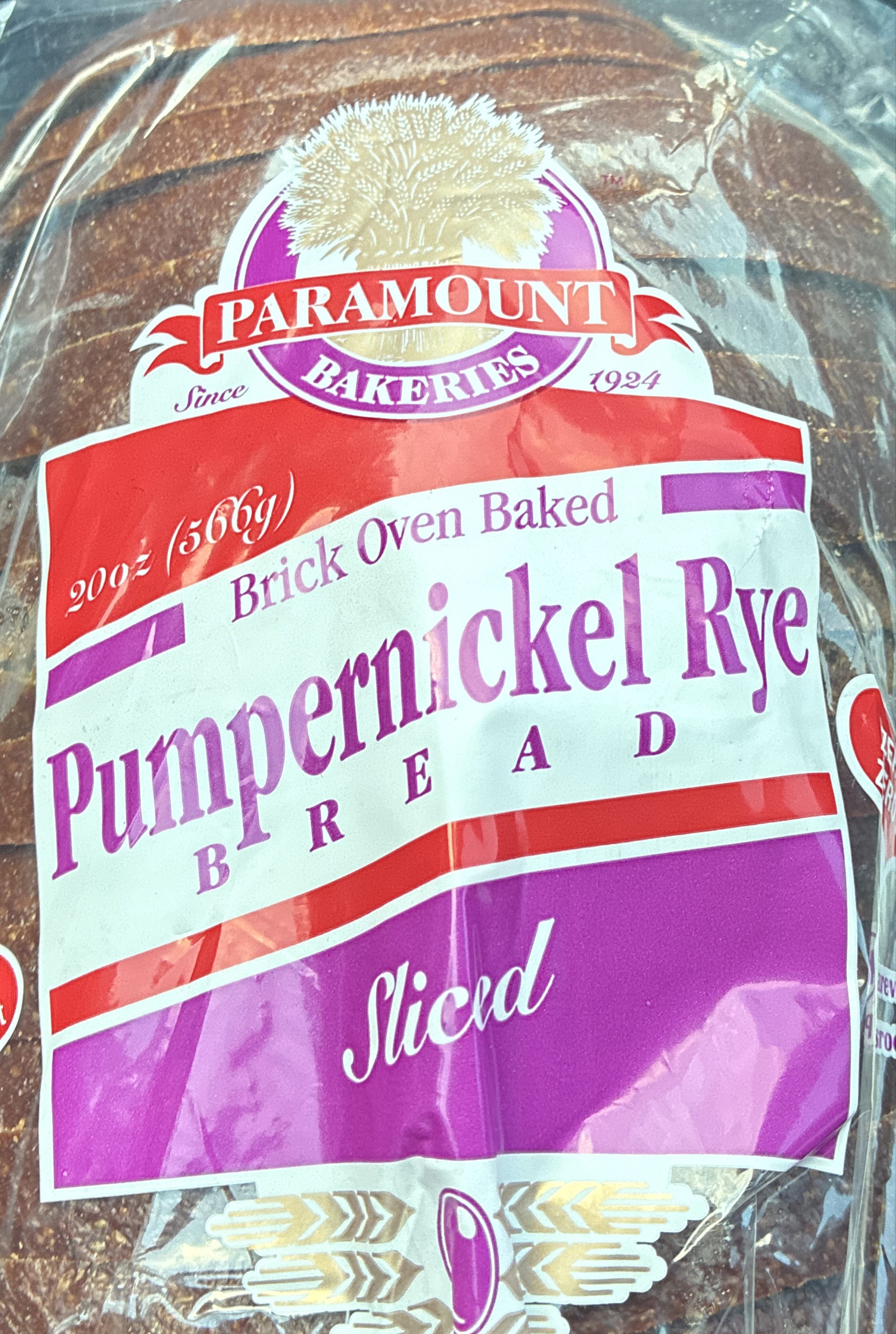 Paramount New-York Style Pumpernickel Rye Bread packshot