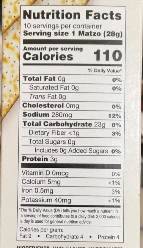Manischewitz Thin Salted Matzos packshot