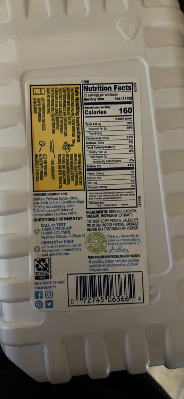 Perdue GROUND CHICKEN packshot