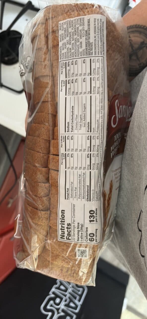 Sara Lee 100% Whole Wheat packshot