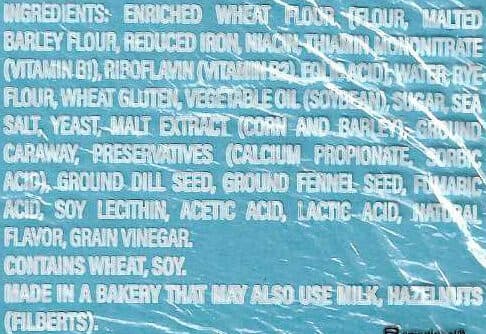 Bimbo Bakeries Usa Inc. Beefsteak No Seeds Soft Rye Bread packshot