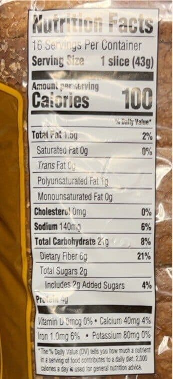 Oroweat Oroweat double fiber bread -oz packshot