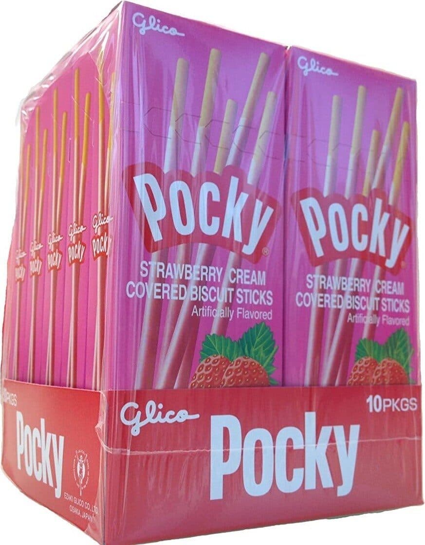 Pocky Strawberry Cream Covered Biscuit Sticks packshot