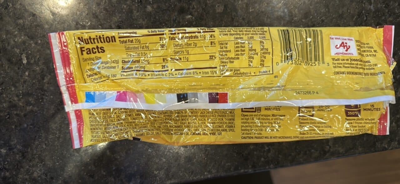 Jose Ole Chimichanga Beef & Cheese packshot
