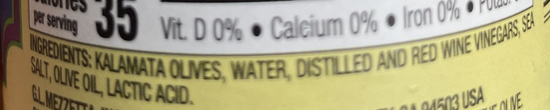Mezzetta Pitted Greek Kalamata Olives packshot