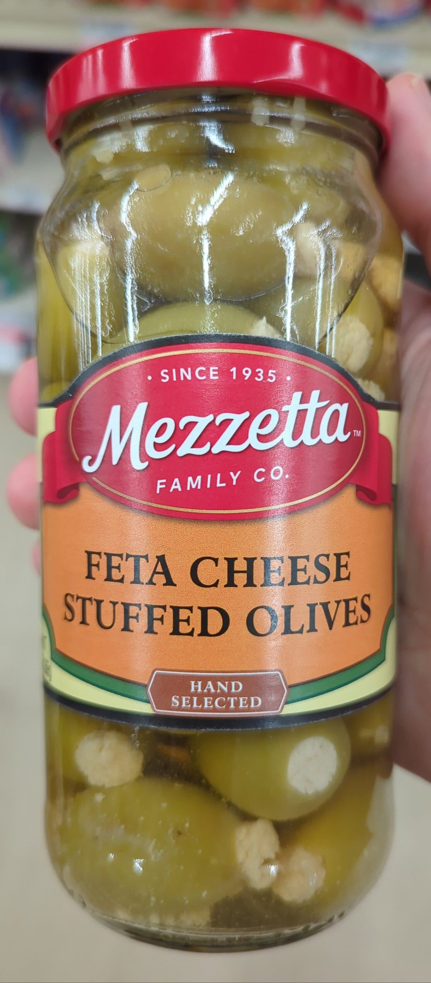 Mezzetta Greek-Style Feta Cheese Stuffed Olives packshot