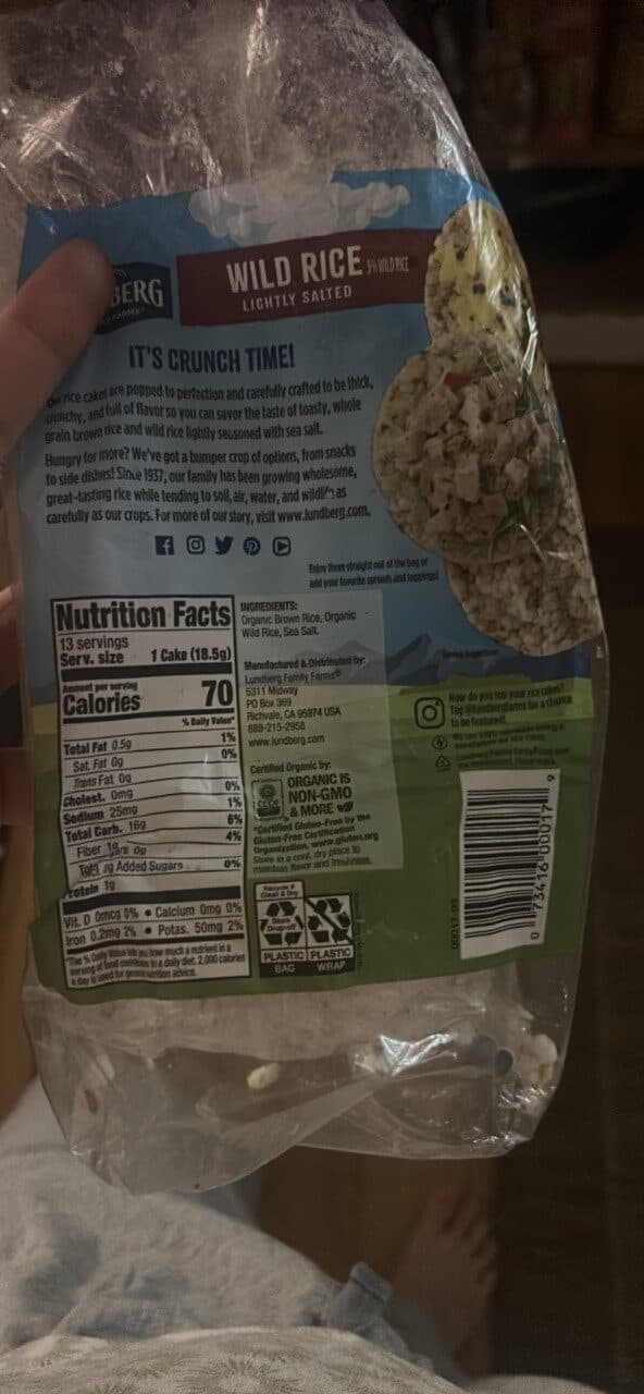Lundberg Family Farms Brown Rice Cakes Wild Rice packshot