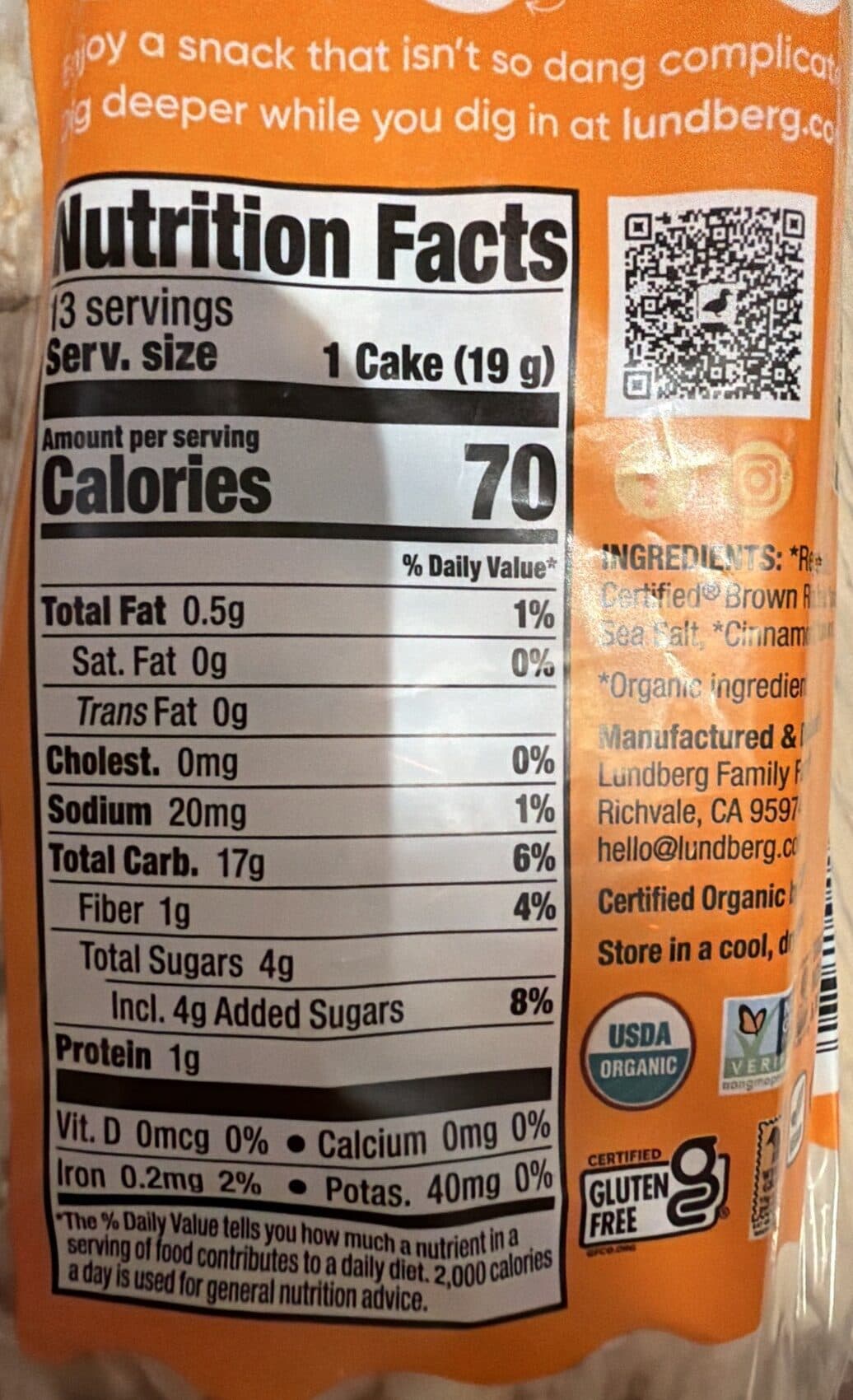 Lundberg Family Farms Cinnamon Toast packshot