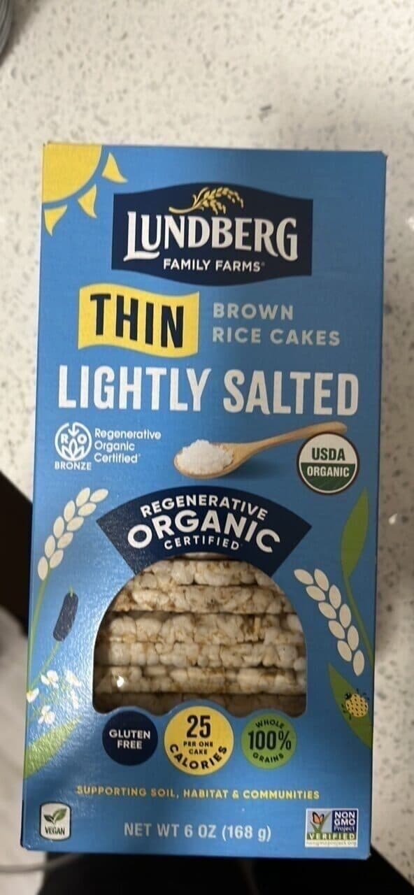 Lundberg Family Farms Thin Brown Rice Cakes Lightly Salted packshot