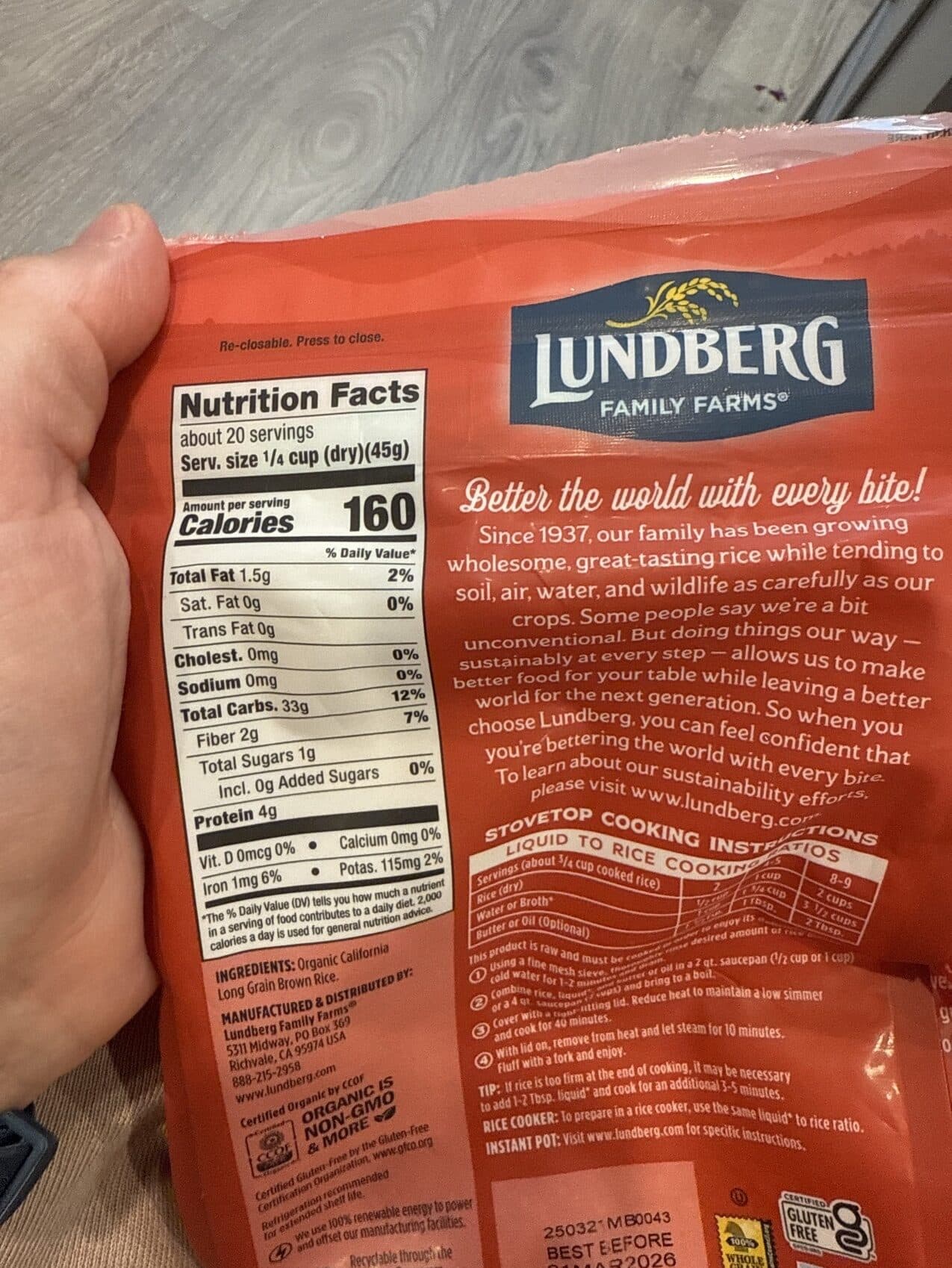 Lundberg Organic california brown basmati rice packshot