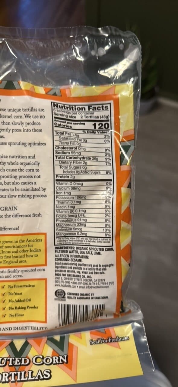 Food For Life Sprouted Corn Tortillas packshot