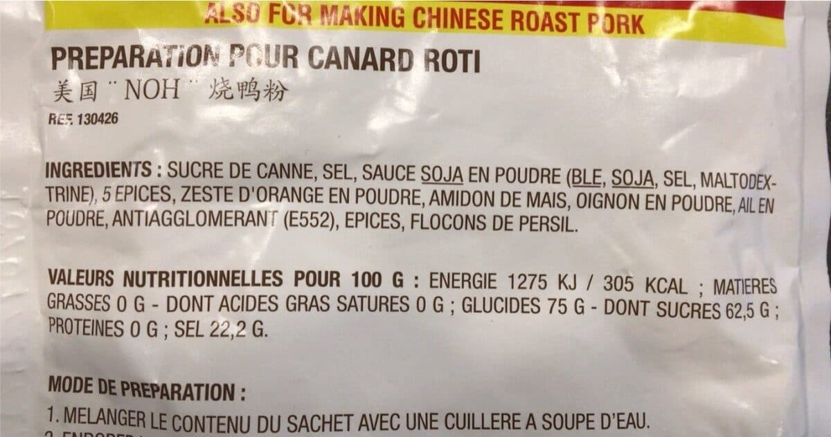 Noh Chinese seasoning mix packshot