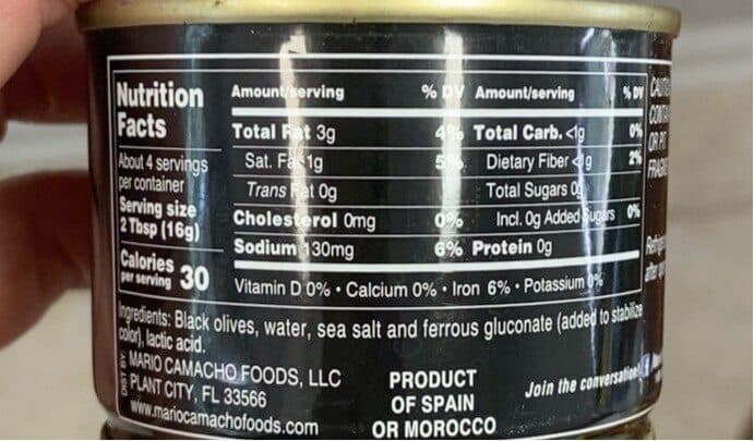 Mario Foods sliced black olives packshot